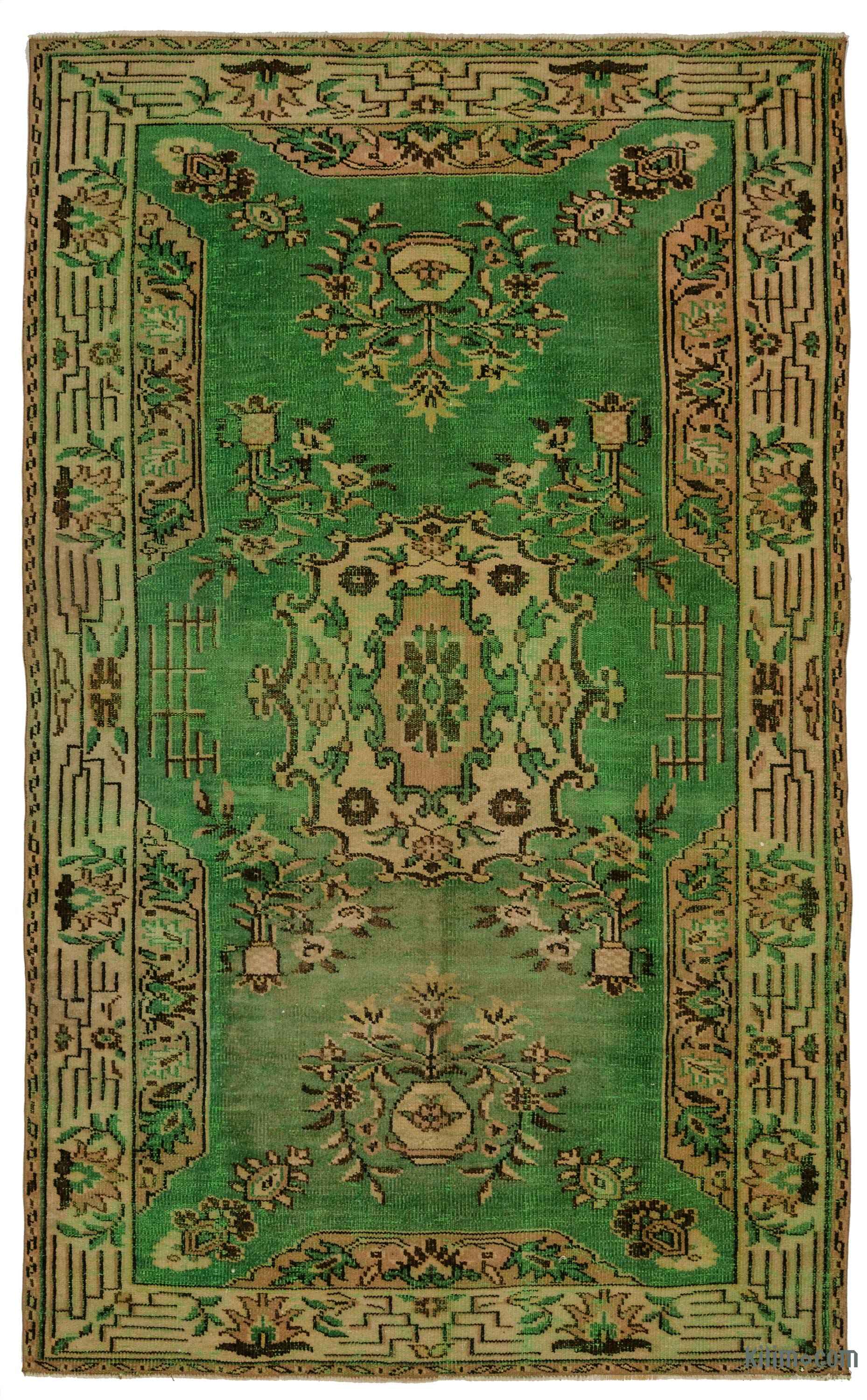 Green Turkish Vintage Area Rug 5 3 X 8 9 63 In 105