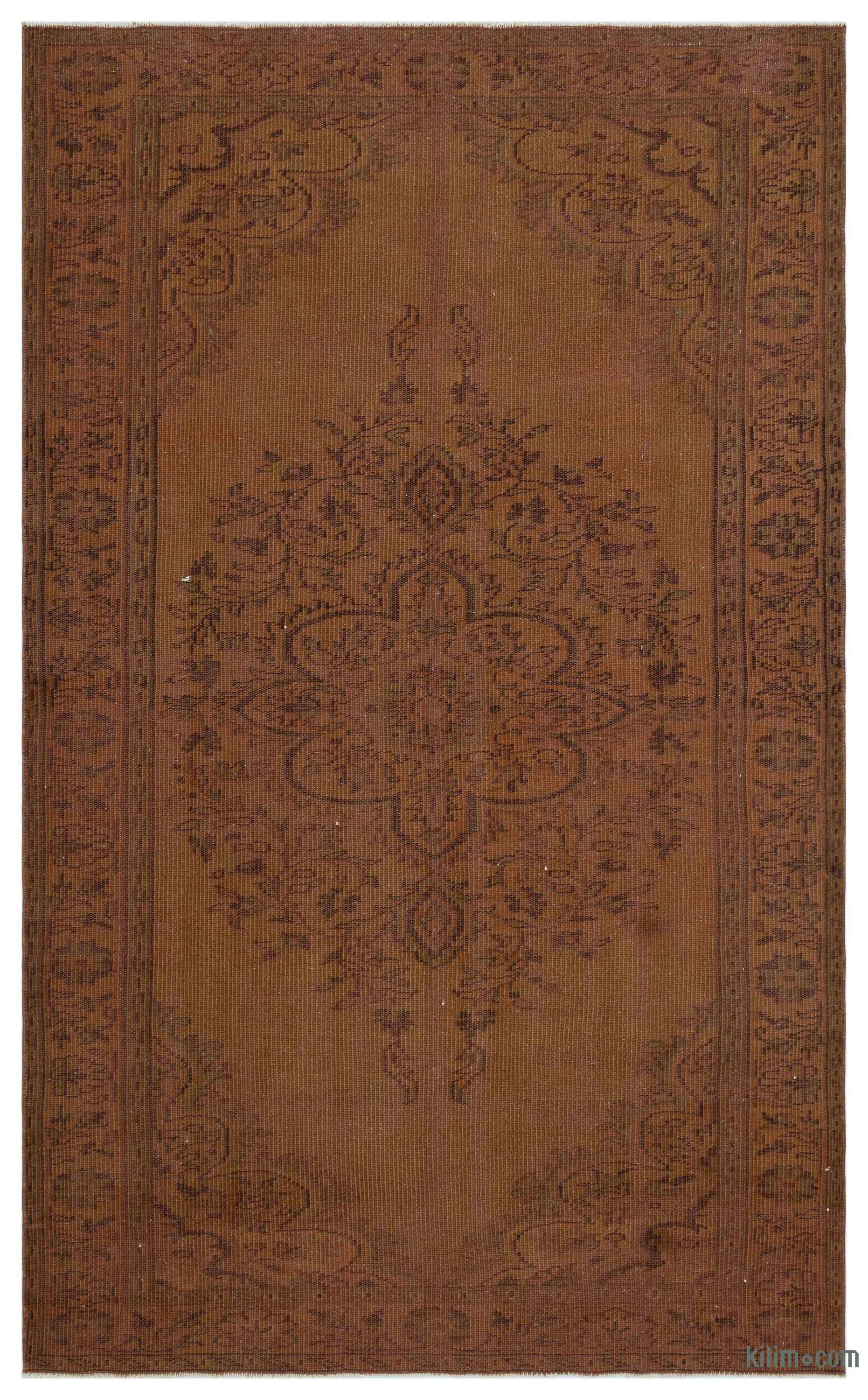 Brown Over Dyed Turkish Vintage Rug 5 1 X 8 4 61 In 100 - Overdyed Persian Rugs Uk Brown Over Dyed Turkish Vintage Rug 5 1 X 8 4 61 In 100 - Overdyed Persian Rugs Uk