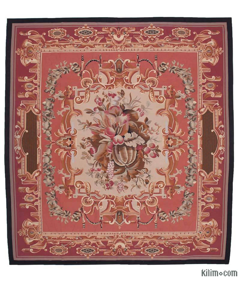 Pink Red Aubusson Rug 10 X 11 120 In 132