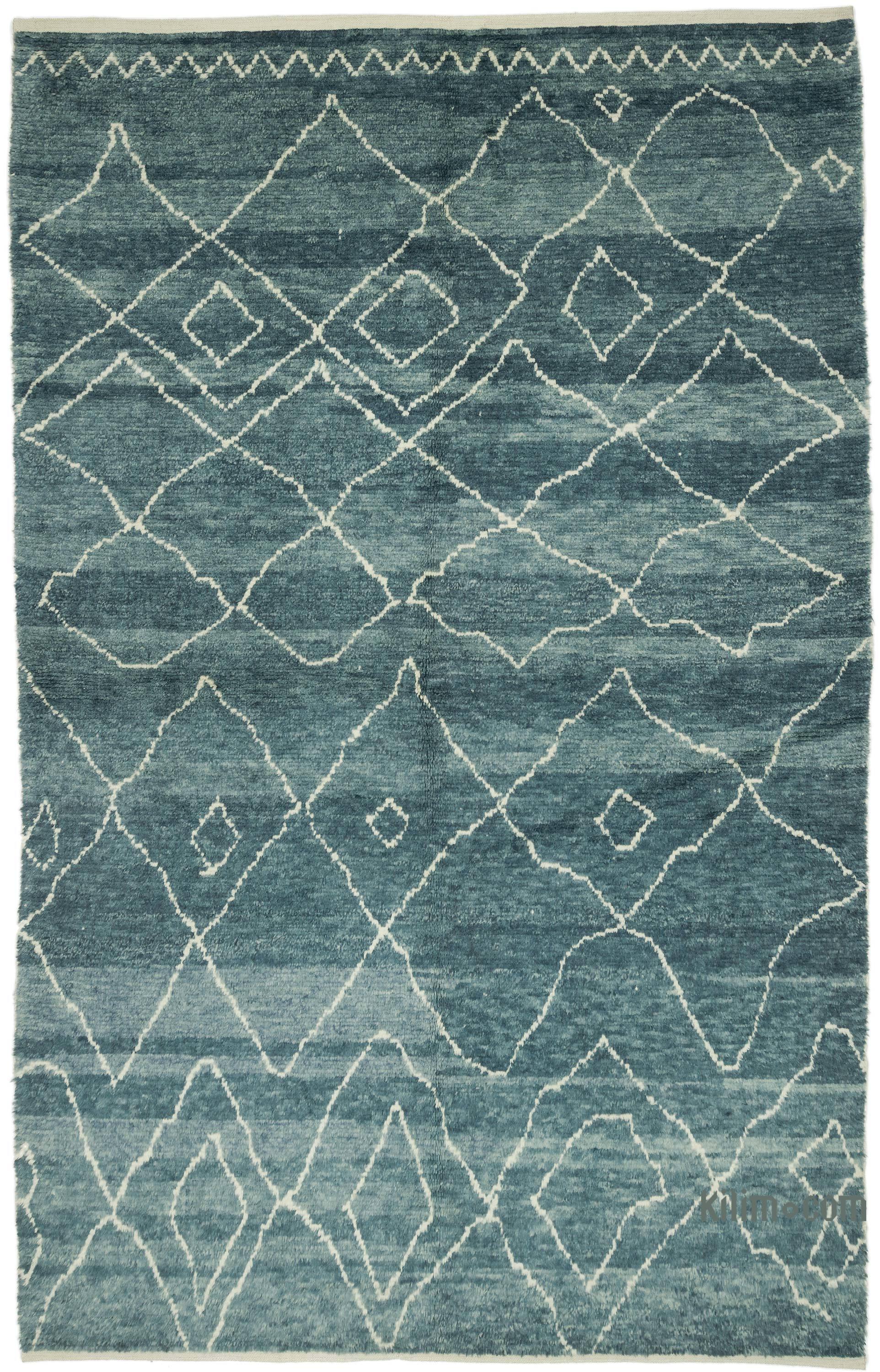 Blue New Contemporary Hand Knotted Wool Area Rug 6 5 Blue New Contemporary Hand Knotted Wool Area Rug 6 5