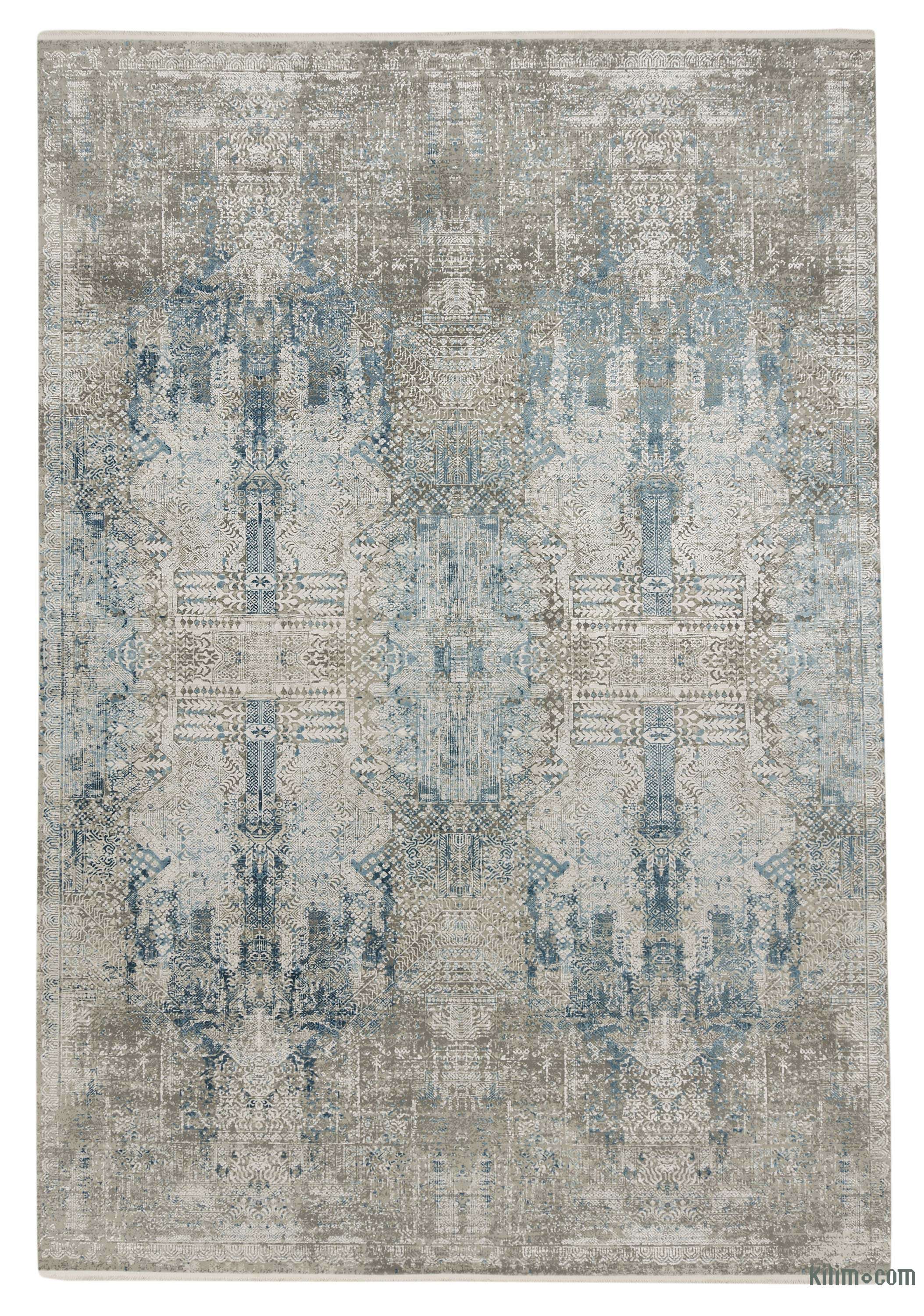 Abstract Bamboo Silk Area Rug 6 7